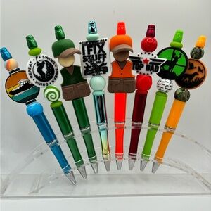 Beaded Silicone Focal Bead Pen Hunting Fishing Top Dad Fix Things and Know Thing